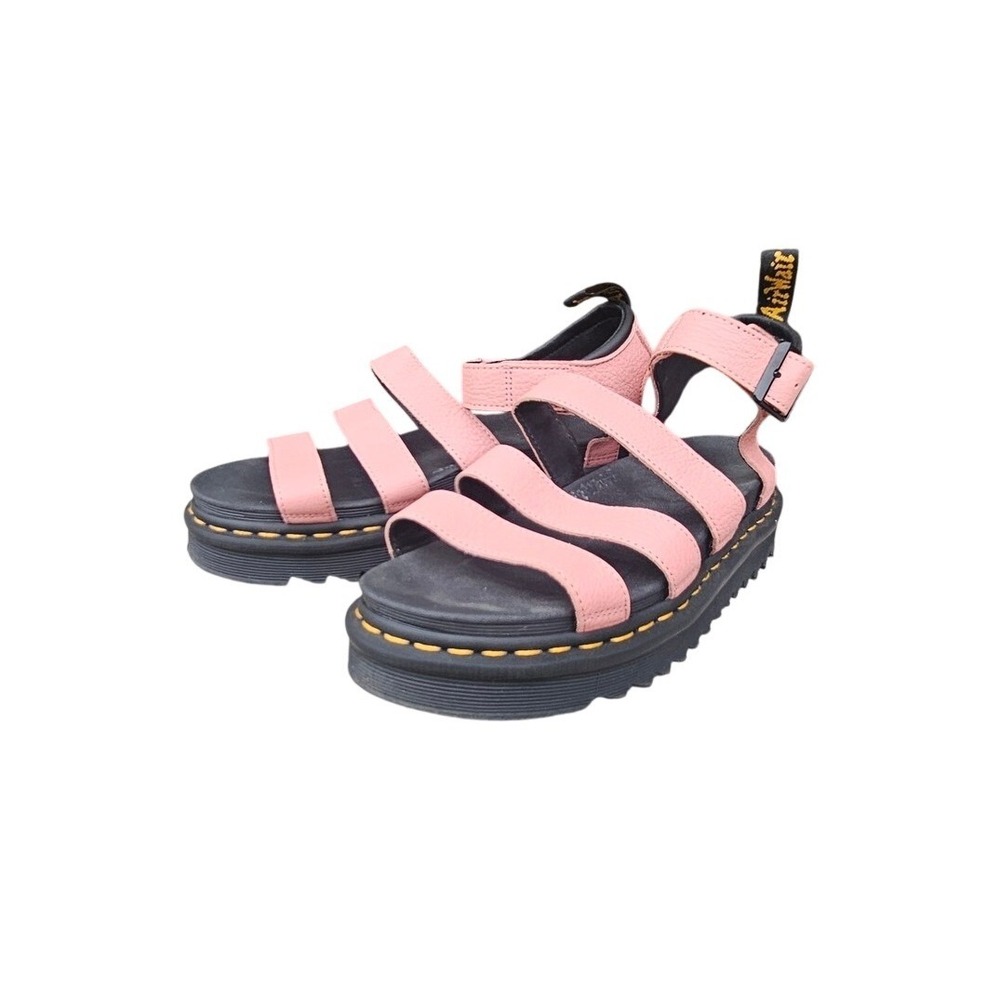 Dr. Martens Blaire Women Size 10 Pink Salmon Leather Platform Sandals Chunky ~